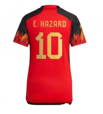 Belgia Eden Hazard #10 Koszulka Podstawowych Kobiety MŚ 2022 Krótki Rękaw